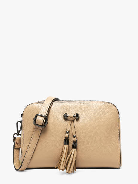 Leather Caviar Crossbody Bag Milano Beige caviar CA21101