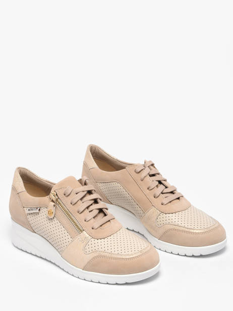 Platform Sneakers In Leather Mephisto Beige women P5149187 other view 1