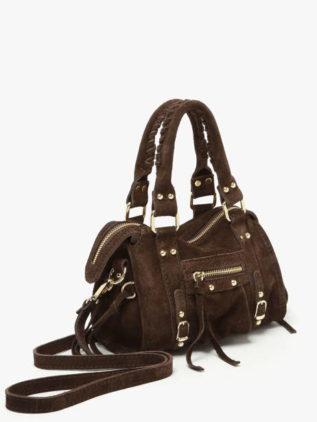 Crossbody Bag Velvet Leather Milano Brown velvet VE24092O other view 2