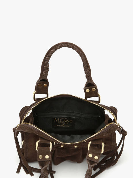 Crossbody Bag Velvet Leather Milano Brown velvet VE24092O other view 3