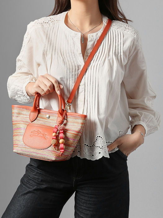 Longchamp Le panier pliage rainbow Sacs porté travers Blanc