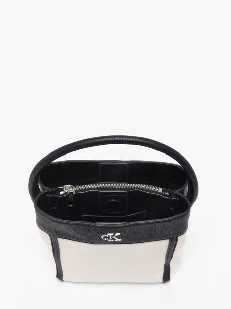 Sac Porté Main Hardware Monogram Coton Calvin klein jeans Blanc hardware monogram 4F3348G vue secondaire 3