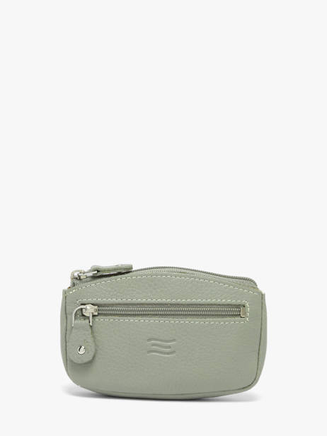 Porte-monnaie Caviar Cuir Crinkles Vert caviar 14036