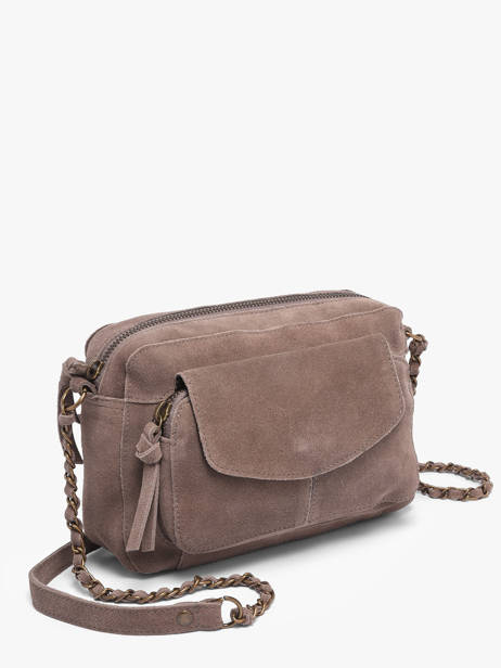 Leather Crossbody Bag Naina Pieces Brown naina 17100639 other view 2