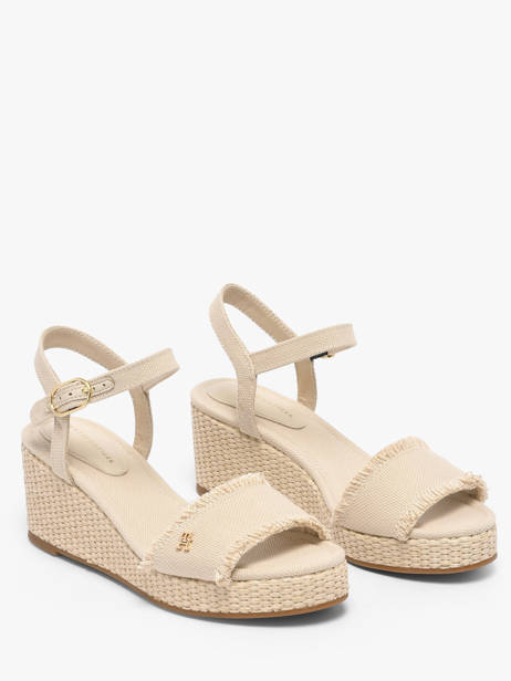 Sandals In Leather Tommy hilfiger Beige women 9470ACI other view 1