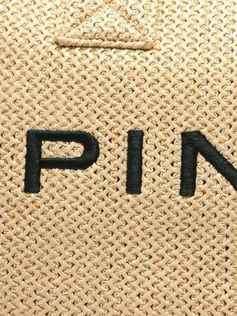 Satchel Logo Shopper Raphia Pinko Beige logo shopper 6673A39Y other view 3