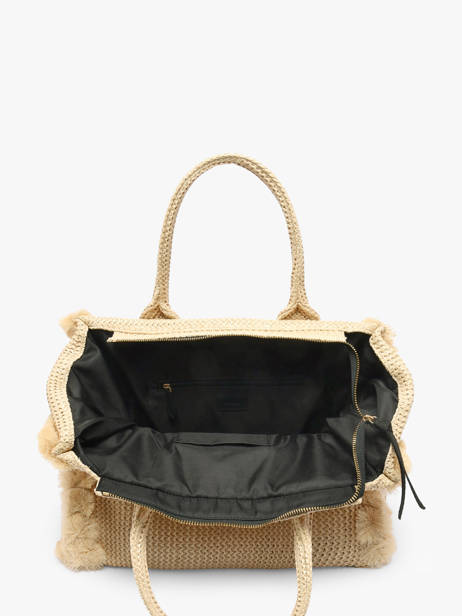 Satchel Logo Shopper Raphia Pinko Beige logo shopper 6673A39Y other view 4