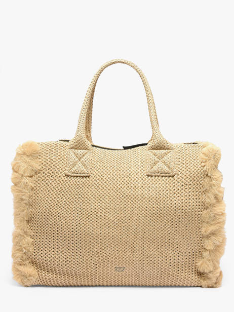 Satchel Logo Shopper Raphia Pinko Beige logo shopper 6673A39Y other view 5