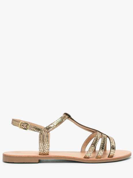 Flip Flops In Leather Les tropeziennes Gold women HAMELIE