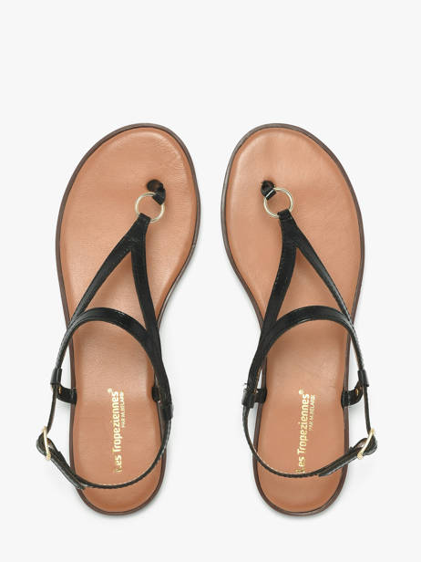 Flip Flops In Leather Les tropeziennes Black women HATOME other view 3