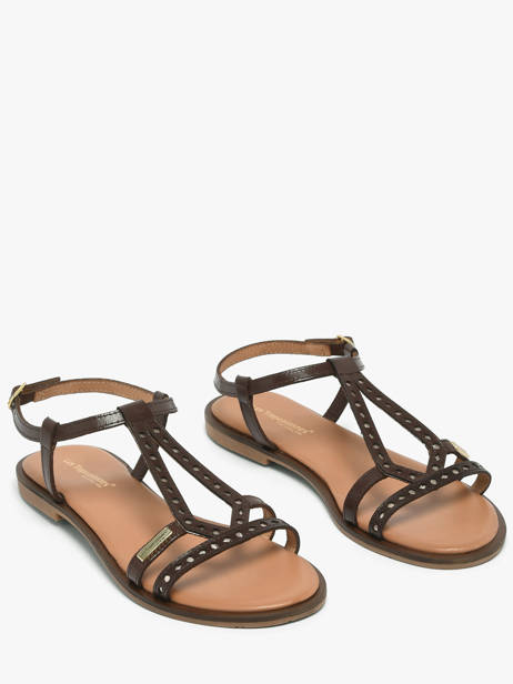 Flip Flops In Leather Les tropeziennes Brown women HELECTRA other view 1
