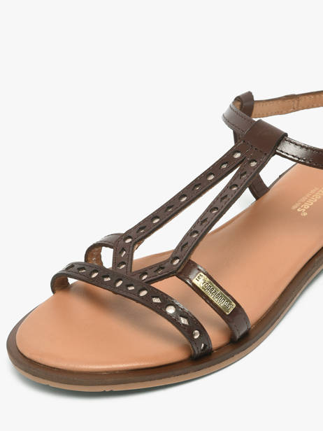 Flip Flops In Leather Les tropeziennes Brown women HELECTRA other view 2