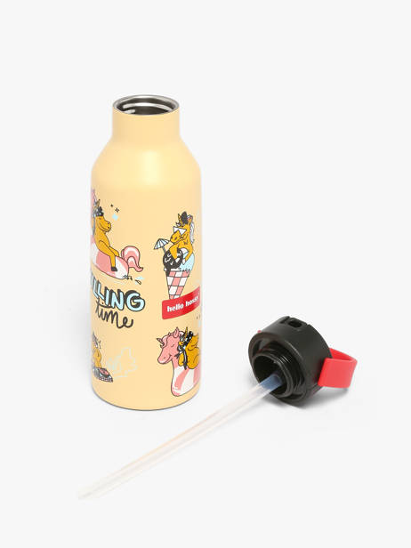 Drinking Bottle 500 Ml Hello hossy Brown cool kids 500M other view 3