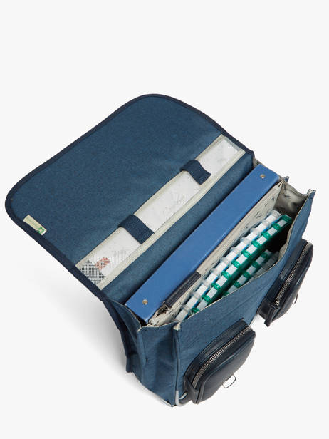 2-compartment Satchel Cameleon Blue vintage color CA146Q other view 4
