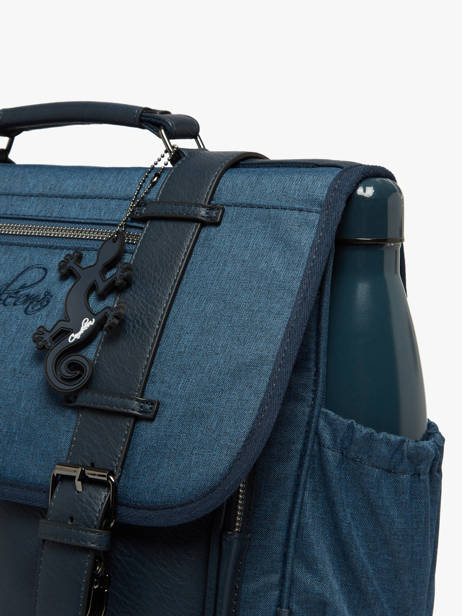 2-compartment Satchel Cameleon Blue vintage color CA146Q other view 6