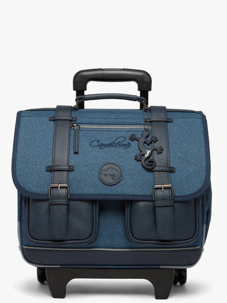Wheeled Schoolbag 2 Compartments Cameleon Blue vintage color CR38