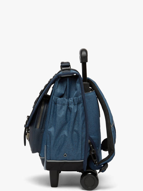 Wheeled Schoolbag 2 Compartments Cameleon Blue vintage color CR38 other view 3