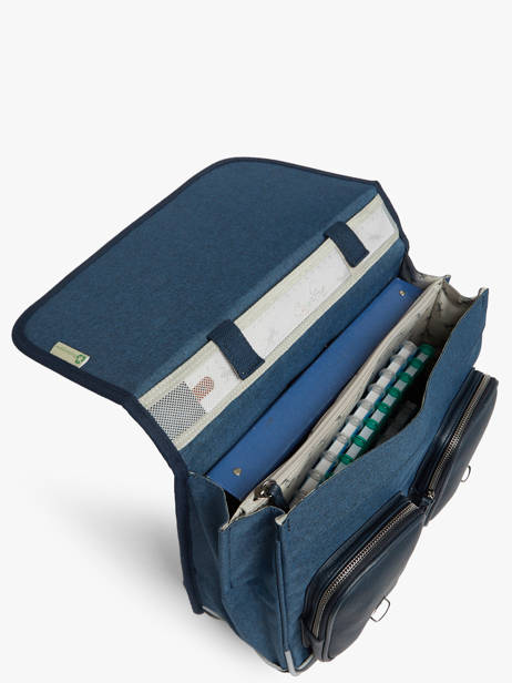 Wheeled Schoolbag 2 Compartments Cameleon Blue vintage color CR38 other view 4