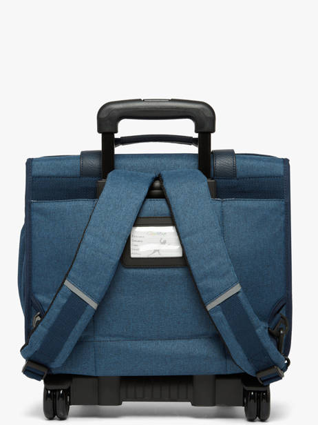 Wheeled Schoolbag 2 Compartments Cameleon Blue vintage color CR38 other view 5