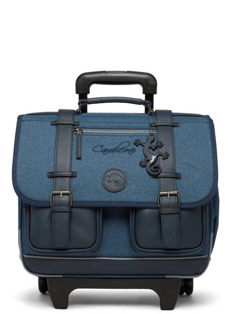 Wheeled Schoolbag 2 Compartments Cameleon Blue vintage color CR38 other view 8