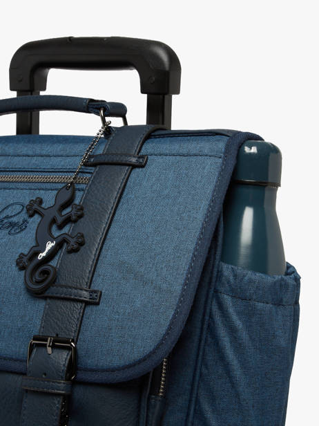 Wheeled Schoolbag 2 Compartments Cameleon Blue vintage color CR38 other view 7