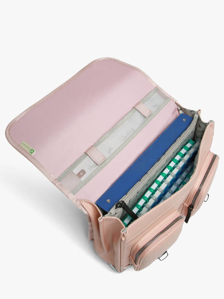 2-compartment Satchel Cameleon Pink vintage north CA38 other view 4