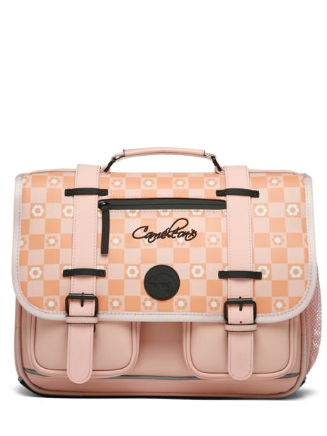 2-compartment Satchel Cameleon Pink vintage north CA38 other view 7