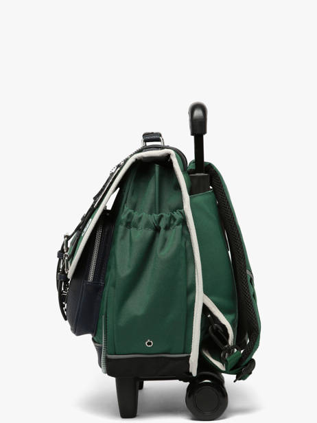 Wheeled Schoolbag 2 Compartments Cameleon Green vintage urban CR38 other view 3