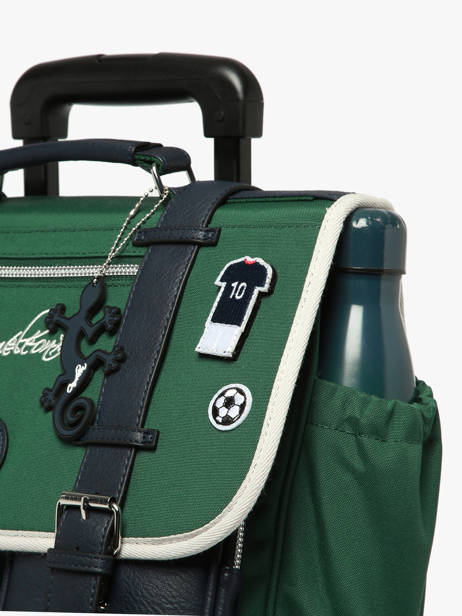 Wheeled Schoolbag 2 Compartments Cameleon Green vintage urban CR38 other view 6