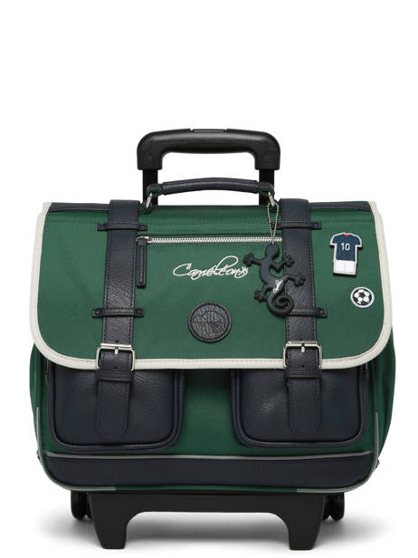 Wheeled Schoolbag 2 Compartments Cameleon Green vintage urban CR38 other view 8