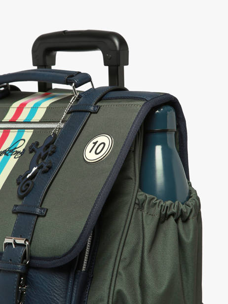 3-compartment Wheeled Satchel Cameleon Blue vintage urban CR41 other view 7