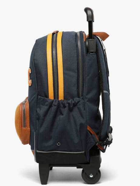2-compartment Wheeled Schoolbag Cameleon Blue vintage urban SR40 other view 3