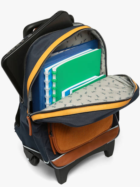 2-compartment Wheeled Schoolbag Cameleon Blue vintage urban SR40 other view 4