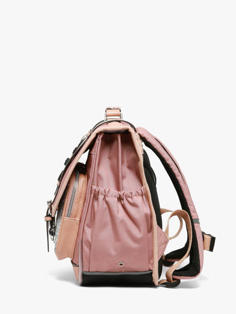 Satchel For Kids 2 Compartments Cameleon Pink vintage fantasy CA38 other view 3