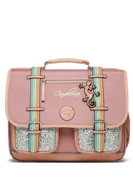 Satchel For Kids 2 Compartments Cameleon Pink vintage fantasy CA38 other view 7