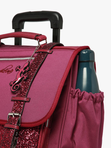 3-compartment Wheeled Satchel Cameleon Violet vintage fantasy CR41 other view 7
