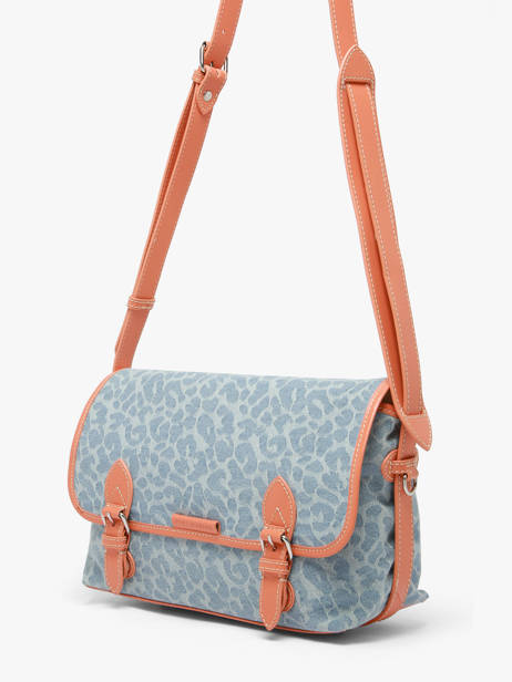 Shoulder Bag Loulou Denim Leopard Paul marius Blue denim leo LOULODEL other view 2