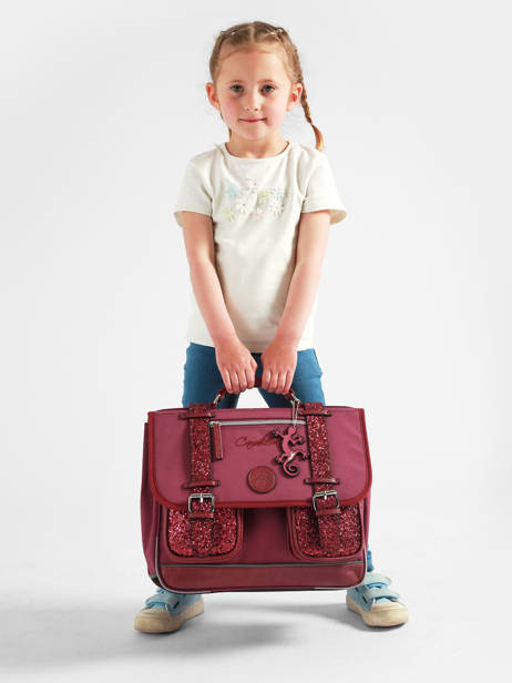 Satchel For Kids 2 Compartments Cameleon Violet vintage fantasy CA35 other view 2