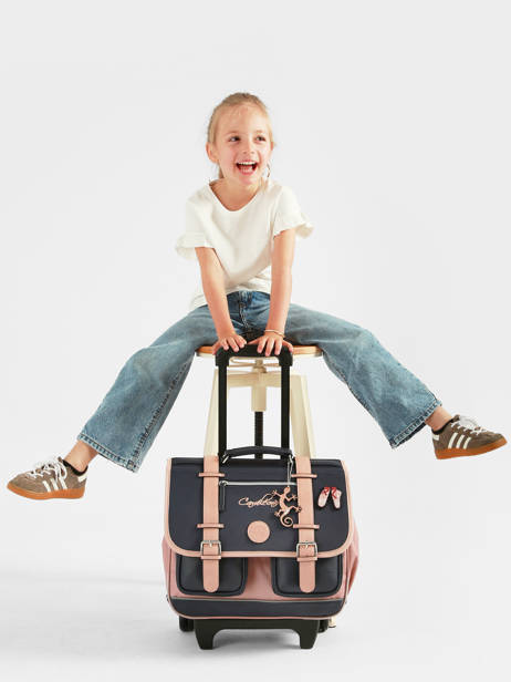 Wheeled Schoolbag For Kids 2 Compartments Cameleon Blue vintage fantasy CR38 other view 2