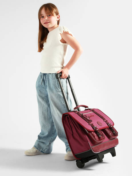 3-compartment Wheeled Satchel Cameleon Violet vintage fantasy CR41 other view 1