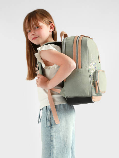 2-compartment Backpack Cameleon Pink vintage fantasy SO40 other view 1