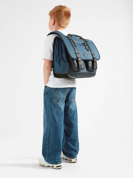 Satchel 3 Compartments Cameleon Blue vintage color VIC-CA41 other view 1