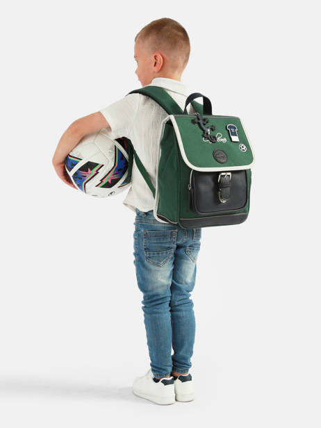 1 Compartment Backpack Cameleon Green vintage urban SD30 other view 1