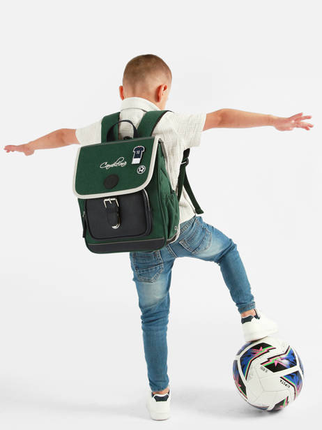 1 Compartment Backpack Cameleon Green vintage urban SD30 other view 2