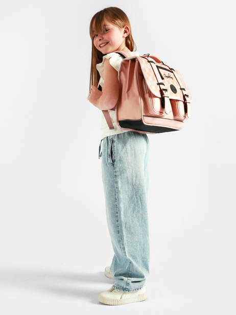 2-compartment Satchel Cameleon Pink vintage north CA38 other view 1