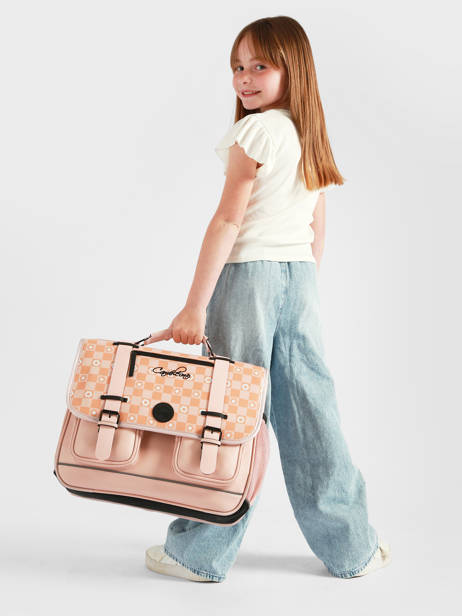 3-compartment Satchel Cameleon Pink vintage north CA41 other view 2