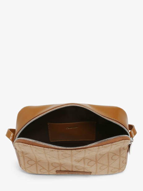 Crossbody Bag Emblem Jacquard Calvin klein jeans Beige emblem jacquard 4F3533G other view 3