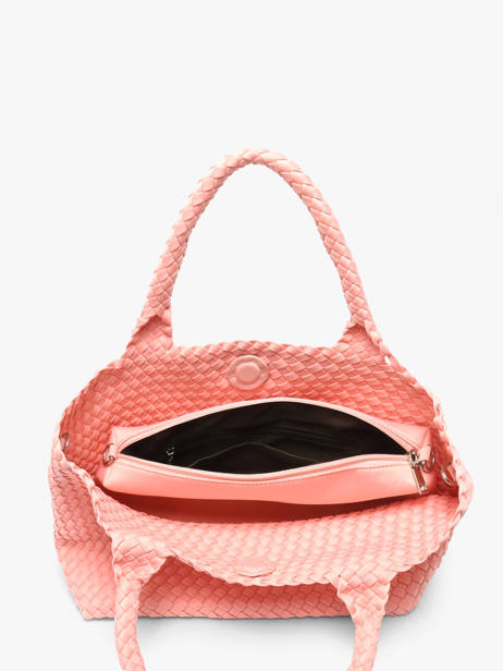 Satchel Tresse Nylon Knit & woven Pink tresse M2581 other view 2