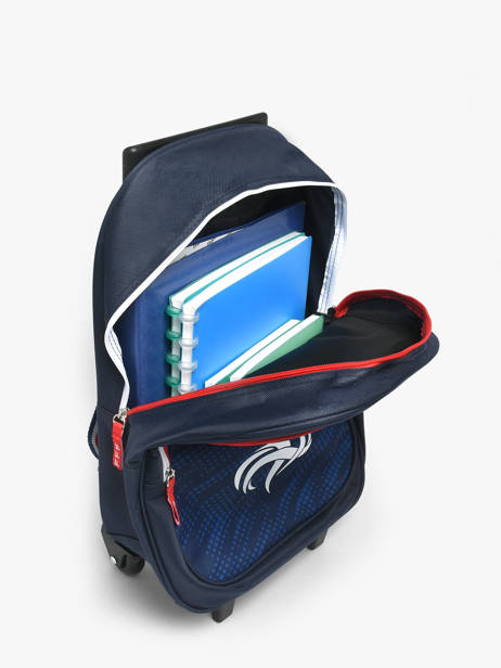 1 Compartment Wheeled Schoolbag Federat. france football Blue fff 25BX204R other view 3
