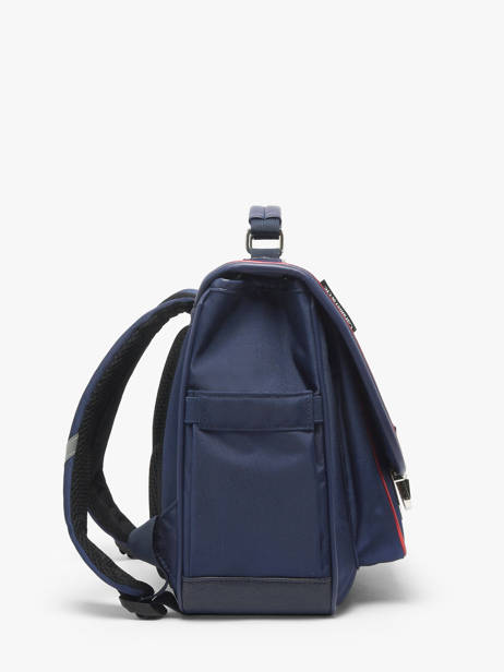 2-compartment Satchel Caramel et cie Blue boheme FI other view 2